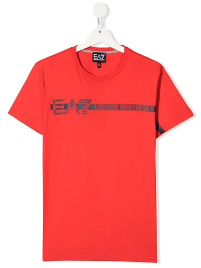 Emporio Armani Kids' Logo-print T-shirt In Red