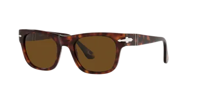 Persol Po3269s 24/57 Rectangle Polarized Sunglasses In Polarized Brown