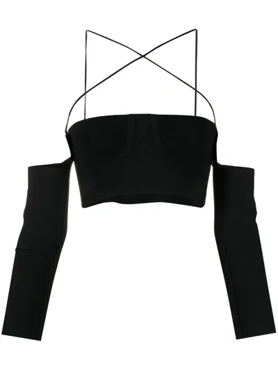 Ambush Off-shoulder Cropped Top In Black