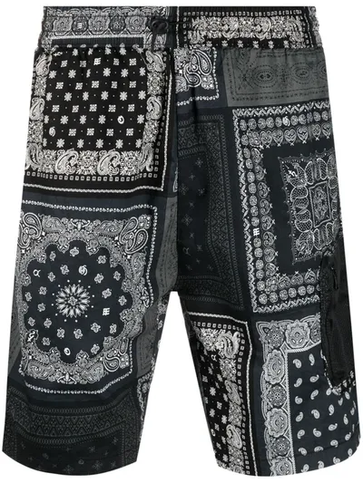 Levi's Utility Bandana-print Track Shorts In Black