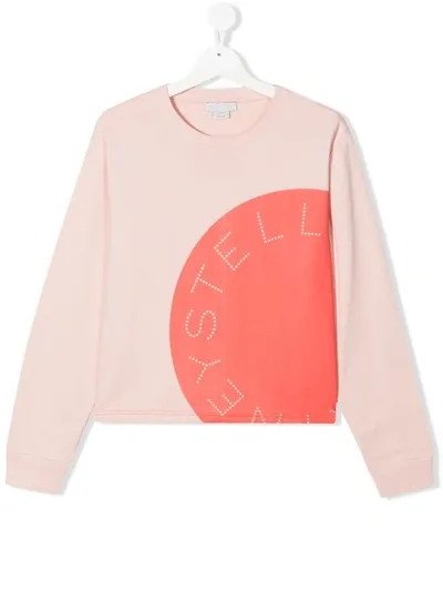 Stella Mccartney Kids' Logo-print Organic-cotton Sweatshirt In Pink