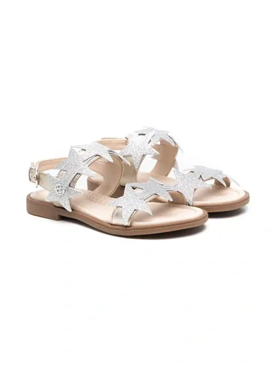 Florens Kids' Glitter-embellished Star Sandals In Silver