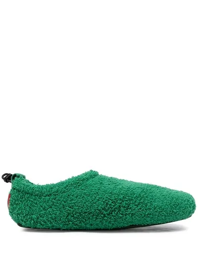 Undercover Faux-shearling Slippers In Green