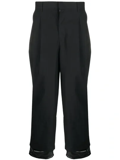 Juunj Black Cotton Two-pleat Long Trousers