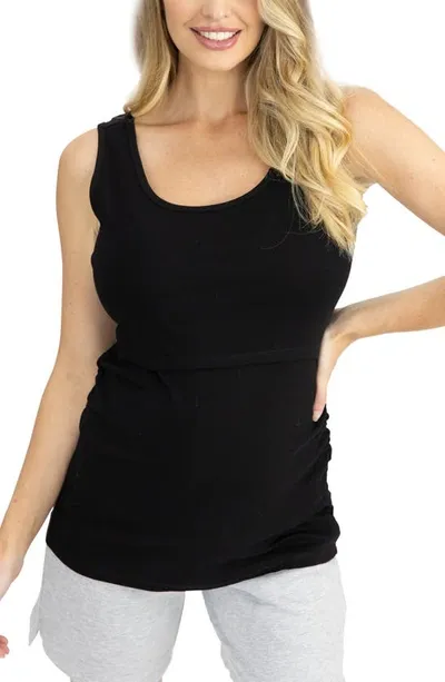 Angel Maternity Maternity/nursing Tank In Black