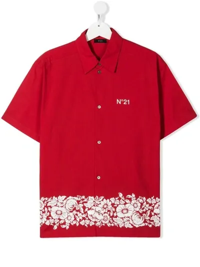 N°21 Teen Floral-detail Shirt In Red