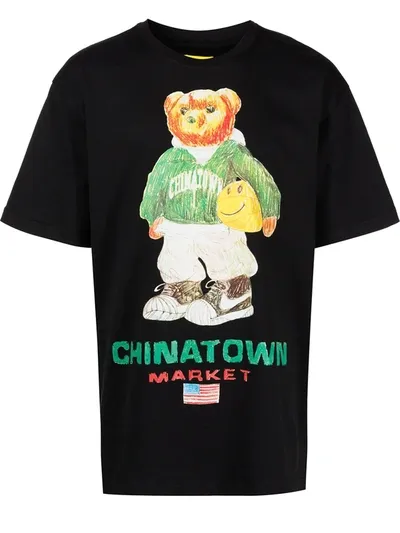 Chinatown Market Smiley Sketch Basketball Bear T-shirt In Black