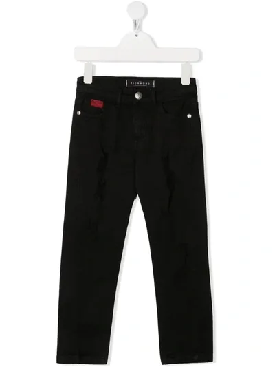 John Richmond Junior Teen Straight-leg Cotton Jeans In Black