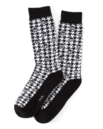 Cufflinks, Inc Men's The Mandalorian Helmet Houndstooth Socks In Black