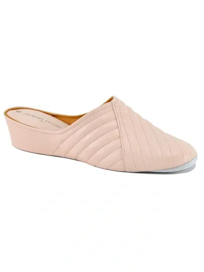 Jacques Levine Two-tone Metallic Quilted Slippers In Pink