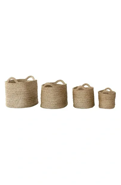 Will And Atlas Set Of 4 Oval Jute Baskets In Natural