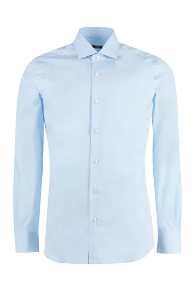 Barba Napoli Barba Light Blue Cotton Shirt