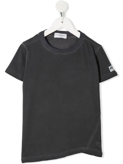 Paolo Pecora Teen Asymmetric-panel T-shirt In Black