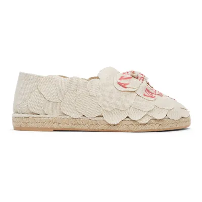 Valentino Garavani Off-white 03 Rose Edition Atelier Canvas Espadrilles In Beige