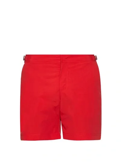 Orlebar Brown Bulldog Mid-length Swim Shorts In Red