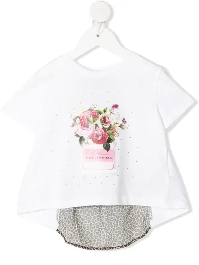 Miss Blumarine Bellisima Panelled T-shirt In White