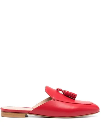 Scarosso Giorgina Low-heel Mules In Red - Calf