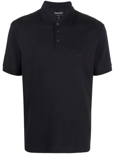 Giorgio Armani Classic Short-sleeve Polo Shirt In Blue