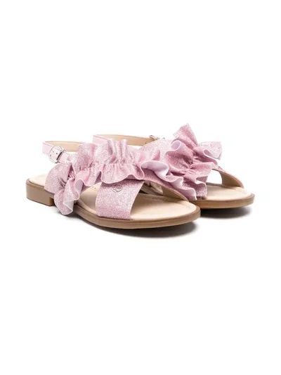 Florens Teen Ruffled Slingback Sandals In Neutrals