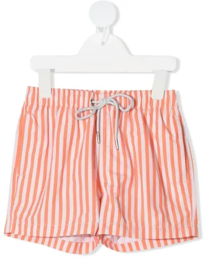 Knot Babies' Striped Swim Shorts In Orange