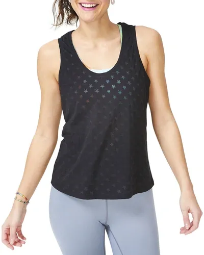 Terez Stars Burnout Tank In Black Star