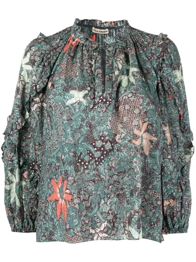 Ulla Johnson Manet Floral-print Blouse In Malachite