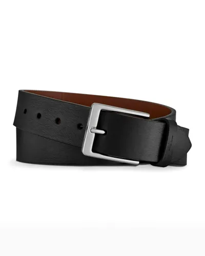 Shinola Men's Lightning Bolt Leather Belt In Black