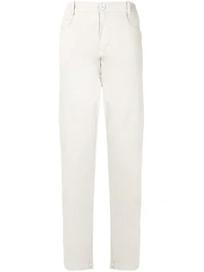 Transit Creased Straight-leg Linen Trousers In Grey