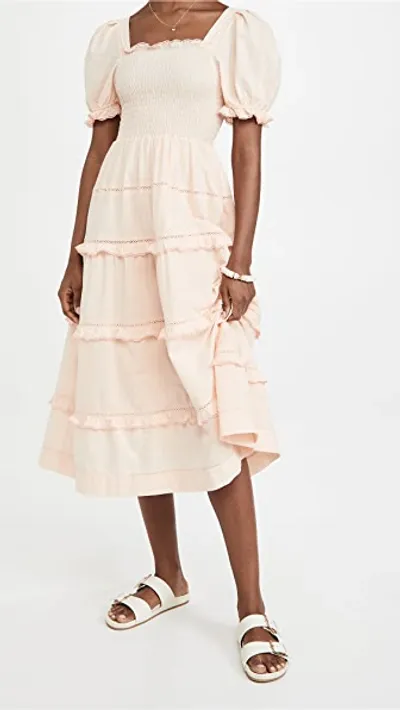 The Great The Scallop Savanna Dress In Light Peach