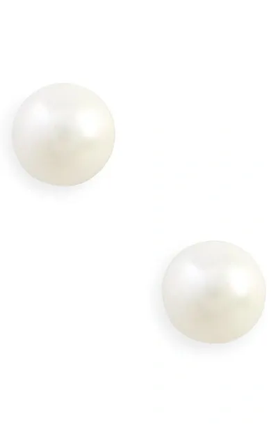 Nordstrom Pearl Stud Earrings In White- Silver