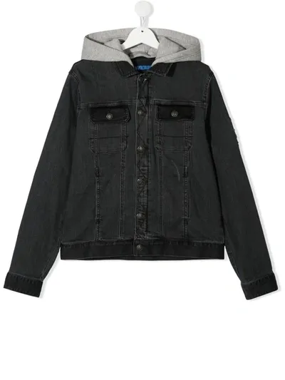 Zadig & Voltaire Teen Hooded Denim Jacket In Black