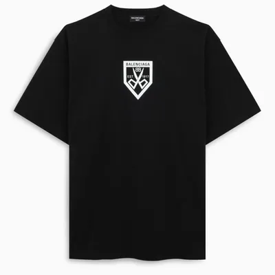 Balenciaga Basic Black T-shirt With Logo Print