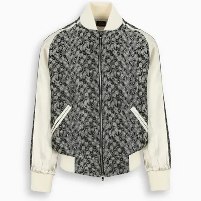 Needles Spotted Pattern Varsity Jacket In Grey