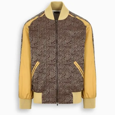 Needles Paisley Print Varsity Jacket In Brown