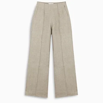 Materiel Linen Wide Leg Trousers In Beige