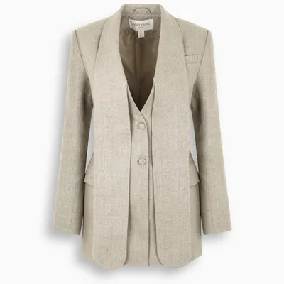 Materiel Beige Single-breasted Blazer