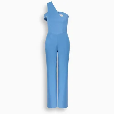 Materiel Blue Wool Tropical Jumpsuit In Light Blue