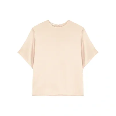 Vince Blush Silk Blouse In Rose