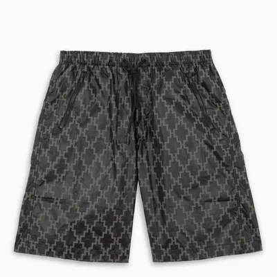 Marcelo Burlon County Of Milan Black Nylon Cross-pattern Shorts