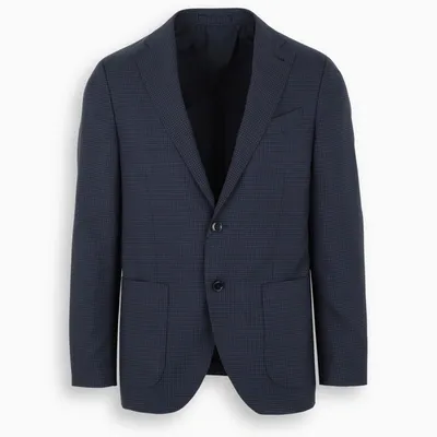 Gabriele Pasini Blue Checked Single-breasted Blazer