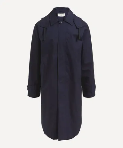 Officine Generale Thibaud Waterproof Coat In Navy