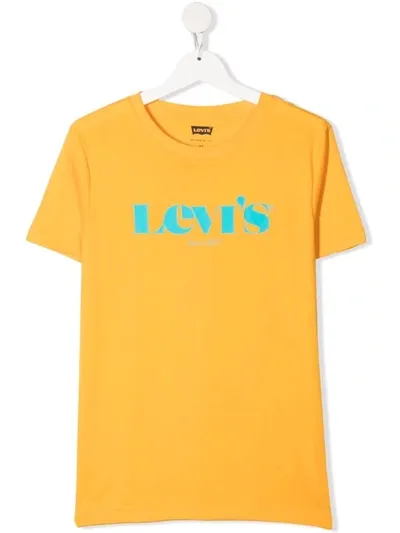 Levi's Teen Logo-print Cotton T-shirt In Yellow