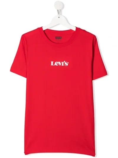 Levi's Embroidered Logo Cotton T-shirt In 红色