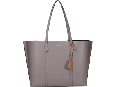 Tory Burch Perry Logo-print Tote Bag In Grey