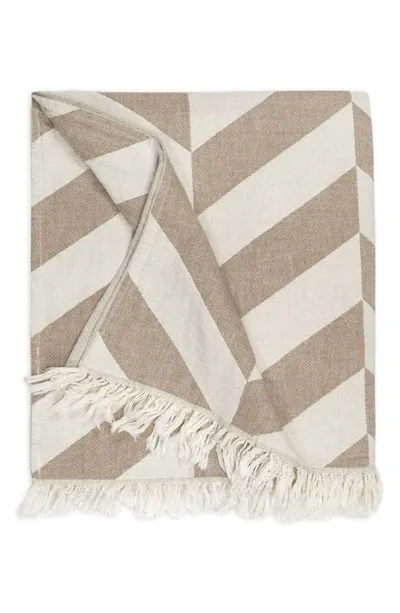 Matouk Paros Chevron Stripe Beach Towel In Coconut