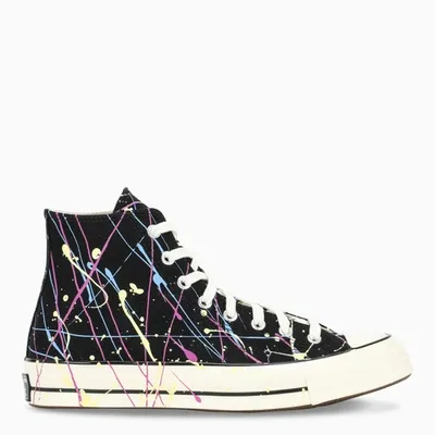 Converse Mens Paint Splatter Black Hyp All Star Hi 70 Printed High-top Canvas Trainers 7