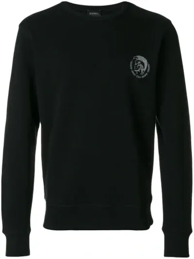 Diesel Only The Brave Logo Sweatshirt In Black