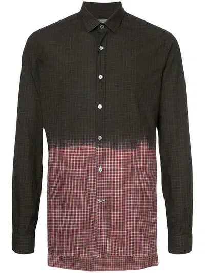 Lanvin Spray Paint Effect Tartan Check Shirt In Multicolour