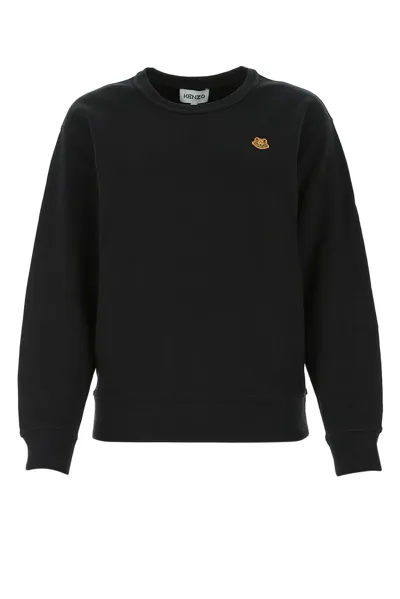 Kenzo Tiger-patch Knitted Jumper In Black