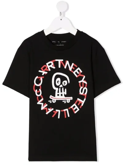 Stella Mccartney Kids' Logo-print T-shirt In Black